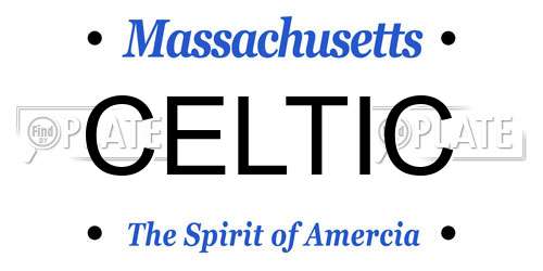 CELTIC Massachusetts License Plate