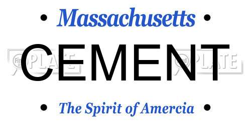 CEMENT Massachusetts License Plate