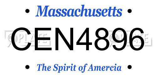 CEN4896 Massachusetts License Plate