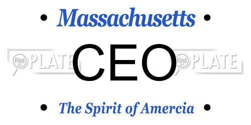 CEO Massachusetts License Plate
