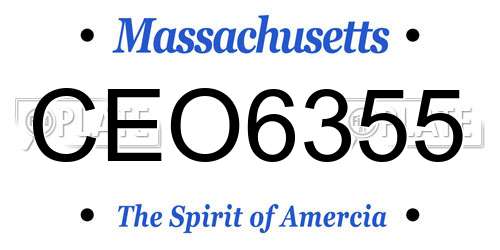 CEO6355 Massachusetts License Plate