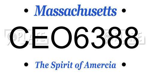CEO6388 Massachusetts License Plate