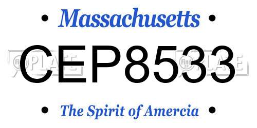 CEP8533 Massachusetts License Plate