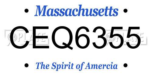 CEQ6355 Massachusetts License Plate