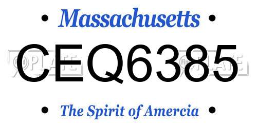 CEQ6385 Massachusetts License Plate