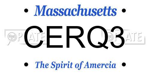 CERQ3 Massachusetts License Plate