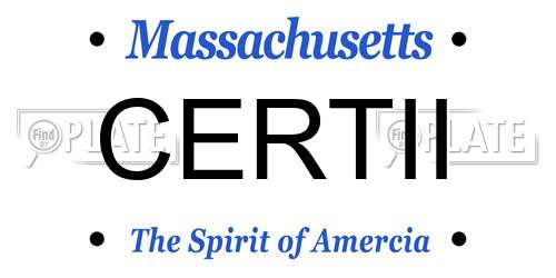 CERTII Massachusetts License Plate