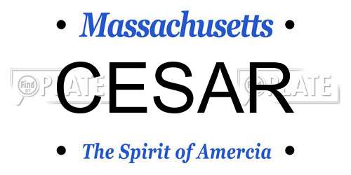 CESAR Massachusetts License Plate