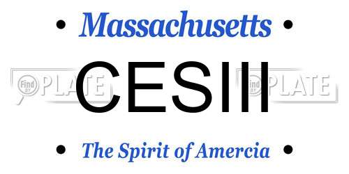 CESIII Massachusetts License Plate