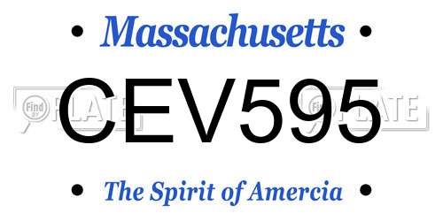 CEV595 Massachusetts License Plate