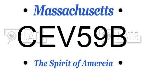 CEV59B Massachusetts License Plate