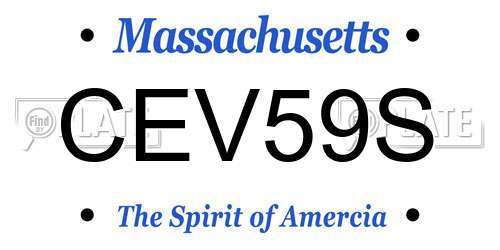 CEV59S Massachusetts License Plate