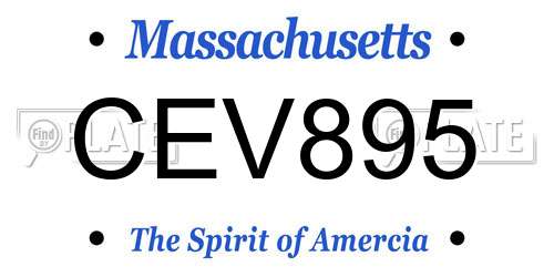 CEV895 Massachusetts License Plate