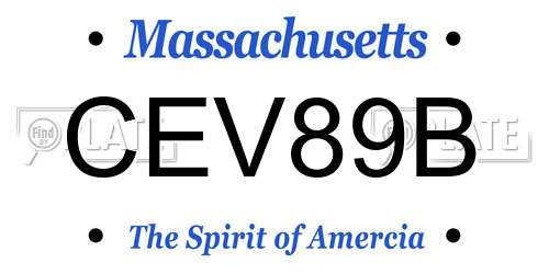 CEV89B Massachusetts License Plate