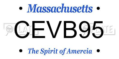 CEVB95 Massachusetts License Plate