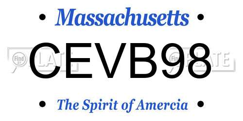 CEVB98 Massachusetts License Plate