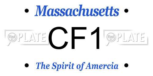 CF1 Massachusetts License Plate