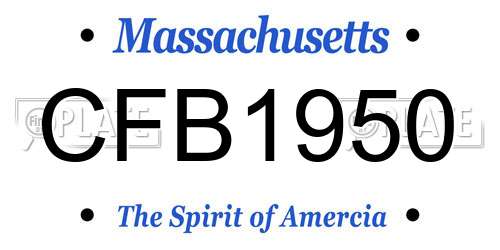 CFB1950 Massachusetts License Plate