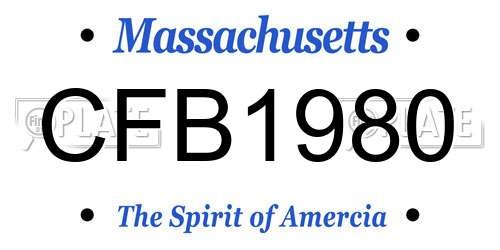 CFB1980 Massachusetts License Plate