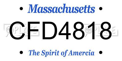 CFD4818 Massachusetts License Plate