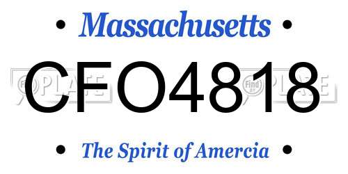 CFO4818 Massachusetts License Plate