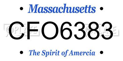 CFO6383 Massachusetts License Plate