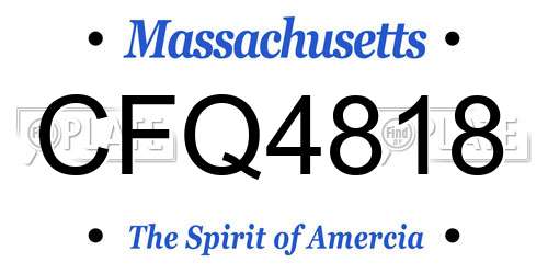CFQ4818 Massachusetts License Plate
