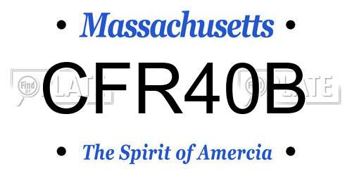 CFR40B Massachusetts License Plate