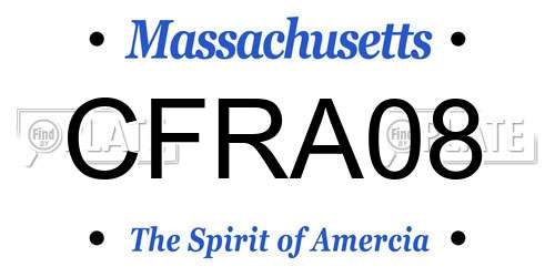 CFRA08 Massachusetts License Plate