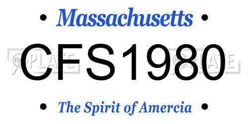 CFS1980 Massachusetts License Plate