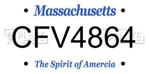CFV4864 Massachusetts License Plate