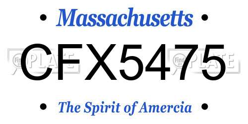 CFX5475 Massachusetts License Plate