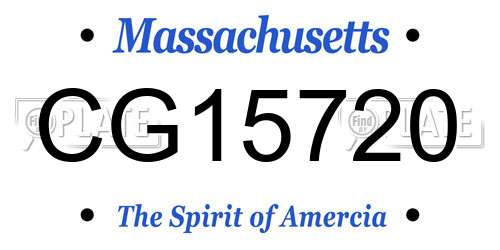 CG15720 Massachusetts License Plate