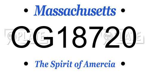 CG18720 Massachusetts License Plate