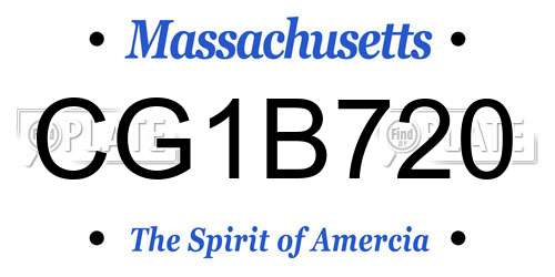 CG1B720 Massachusetts License Plate