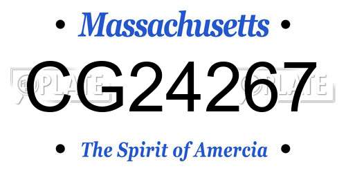 CG24267 Massachusetts License Plate