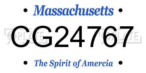 CG24767 Massachusetts License Plate