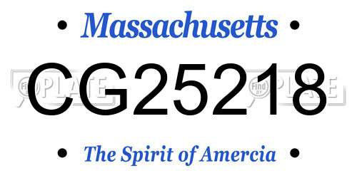 CG25218 Massachusetts License Plate
