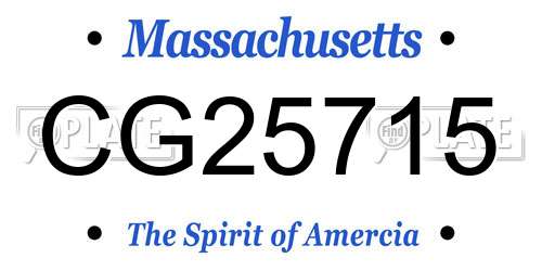 CG25715 Massachusetts License Plate