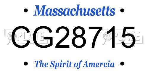 CG28715 Massachusetts License Plate