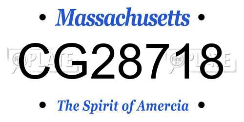 CG28718 Massachusetts License Plate