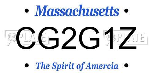 CG2G1Z Massachusetts License Plate