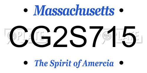 CG2S715 Massachusetts License Plate