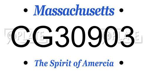 CG30903 Massachusetts License Plate