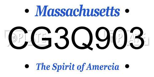 CG3Q903 Massachusetts License Plate