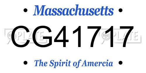 CG41717 Massachusetts License Plate