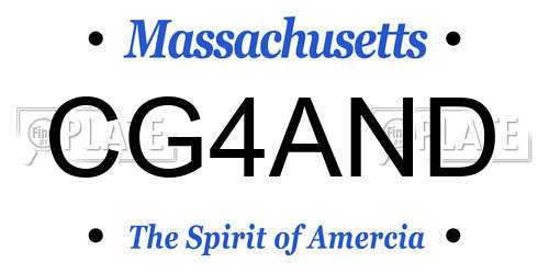 CG4AND Massachusetts License Plate