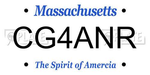 CG4ANR Massachusetts License Plate