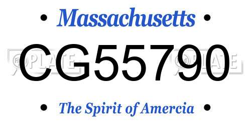 CG55790 Massachusetts License Plate