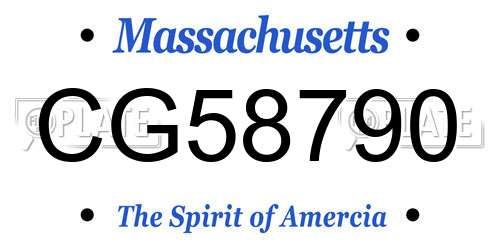 CG58790 Massachusetts License Plate